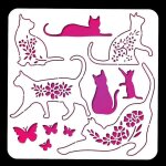 Pochoir de peinture en forme de fleur de chat 11, 81 x 11, 81 pouces, pochoirs rutilisables pour travaux ...