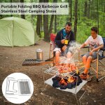 Po�le a barbecue portable, camping en plein air, grille a r�tir amovible en acier inoxydable pour pique ...