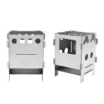 Po�le a bois portable pliable, robuste, robuste, robuste, en titane pur, po�le a charbon d'ext�rieur