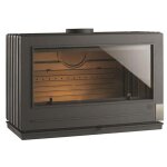 Pole  bois preston - 12 kw - rdt: 75% - b. 80 cm - 100% fonte - anthracite