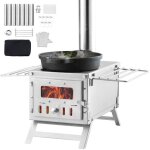 Pole  bois - vevor - 353 x 437 x 276 mm, avec 8 tuyaux de chemine et gants, pour la cuisine et le ...