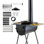 Pole  bois - vevor - 590x790x2620mm, 118 pouces, avec 8 tuyaux de chemine et gants, pour la cuisine ...