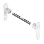 Poignée double pour serrure de portail - ergonomique - carré de 7 - blanc tirard Poignée double pour serrure de portail - ergonomique - carré de 7 - blanc tirard