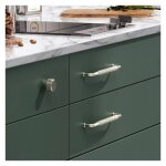 Poign�e de meuble style industriel en aluminium molet� mesh - noir - entraxe 160 mm estamp