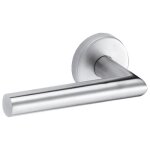Poign�es pali�re / b�quille droite sur rosaces - inox - droite - linox vachette