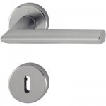 Poign�e de porte double sur rosaces rondes stockholm finition inox - cl� l hoppe