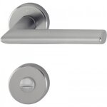 Poign�e de porte double sur rosaces rondes stockholm finition inox - � condamnation sans voyant hoppe ...