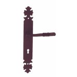 Poign�es de porte sur plaque - fer noir - bdc - bourgogne bouvet