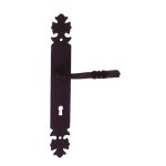 Poign�es de porte sur plaque - fer noir - condamnation - bourgogne bouvet
