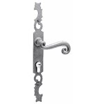 Poign�es de porte sur plaque - fer patin� cement� - bdc - aquitaine bouvet