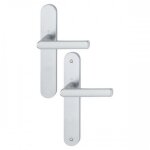 Poign�es de porte sur plaque hambourg - entraxe 195 mm - aspect inox - cl� i hoppe