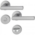 Poign�es de porte sur rosaces hambourg - finition inox - condamnation hoppe