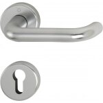 Poign�es de porte sur rosaces rondes paris - aluminium finition inox - cl� i hoppe