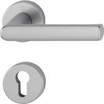 Poign�es de porte sur rosaces rondes hamburg - montage sans vis - inox - cl� i hoppe