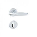 Poign�es de porte sur rosaces rondes verona - aluminium finition argent - cl� i hoppe