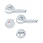 Poign�es de porte sur rosaces rondes verona - aluminium finition argent - condamnation avec voyant hoppe ...