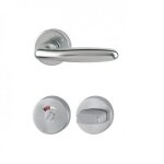 Poign�es de porte sur rosaces rondes verona - aluminium finition inox - condamnation avec voyant hoppe ...