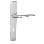 Poign�es sur plaques bec - de - cane - aluminum champagne - riviera vachette