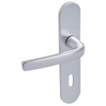 Poignes sur plaques bec de cane - entraxe 165 mm - alu argent - logio vachette