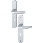 Poign�es sur plaques cl� l - aluminium argent - new york hoppe