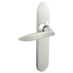 Poign�es sur plaques cl� l - aluminium chrom� velours - twist vachette