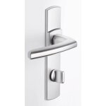 Poignées sur plaques clé l - ea 165 - chrome velours - scult vachette Poignées sur plaques clé l - ea 165 - chrome velours - scult vachette
