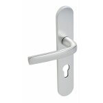 Poign�es sur plaques cl� l - entraxe 195 mm - alu argent - logio vachette