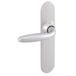 Poign�es sur plaques cl� i - aluminium chrom� velours - op�ra vachette