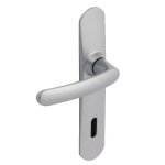 Poign�es sur plaques cl� i - aluminium chrom� velours - slim vachette