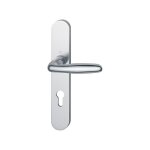 Poign�es sur plaques cl� i - aspect inox - porte 68 - 77 mm - verona hoppe