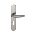 Poign�es sur plaques cl� i - porte 68 � 77 mm - aspect inox - atlanta hoppe