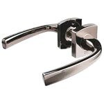 Poign�es sur rosaces carr�es - aluminium diamant noir - muze vachette