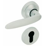 Poign�es sur rosaces cl� l - aluminium chrom� velours jazz vachette