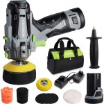 Polisseuse sans fil 12v 75mm workpro, kit mini polisseuse voiture avec 2 batteries 2, 0ah, 7500 tr / ...