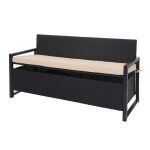 Poly - rattan banc 3 places hwc - f39, banc de jardin coffre, rangement coussin d'assise anthracite, ...