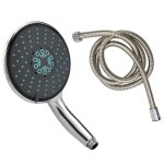 Pomme de douche multifonctionnelle � main et tuyau 1, 5 m chrome