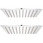 Pomme de douche plongeante 2 pcs acier inoxydable 20x20 cm