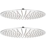 Pomme de douche plongeante 2 pcs acier inoxydable ø 40 cm Pomme de douche plongeante 2 pcs acier inoxydable ø 40 cm