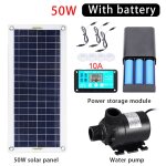 Pompe  eau solaire sans balais avec panneau solaire, kit de piscine  poissons, dcoration de jardin, ...