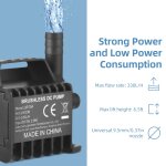 Pompe à eau submersible électrique 330 l / h, petite pompe de fontaine avec levage maximum de 2 m, câble ... Pompe à eau submersible électrique 330 l / h, petite pompe de fontaine avec levage maximum de 2 m, câble ...