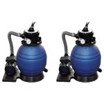 Pompes � filtre � sable 2 pcs 400 w 11000 l / h