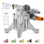 Pompe de nettoyeur haute pression - duoku - 3300 psi - arbre vertical de 7 / 8 po - 5 buses tube siphon ...