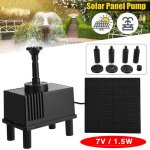 Pompe de panneau solaire 7v / 1. 5w, filtre 80l / h 4 buses, pulvrisateur de piscine, filtre eponge ...