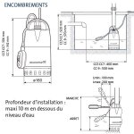 Pompe submersible eaux claires unilift cc 0, 38 kw 230 v mono unilift cc 7 a1 rf 96280968