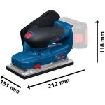 Ponceuse orbitale sans fil bosch professional gss 18v - 18 18v corps seulement, base rectangulaire 212x151 ...