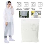 Poncho imperm�able a usage unique, imperm�able, transparent, jetable, pour camping, randonn�e, p�che, ...