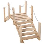 Pont de jardin - pont de bassin - passerelle en bois - dim. 100l x 32l x 48h cm - bois de sapin