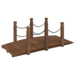 Pont de jardin avec garde - corps en chane bois massif pica vidaxl vidaxl