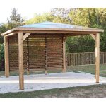 Pool house blueterm avec une paroi ventelles