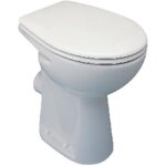 Porcher - cuvette surleve ulysse 36, 5x48cm en porcelaine avec trou d abattant avec sortie horizontale, ...